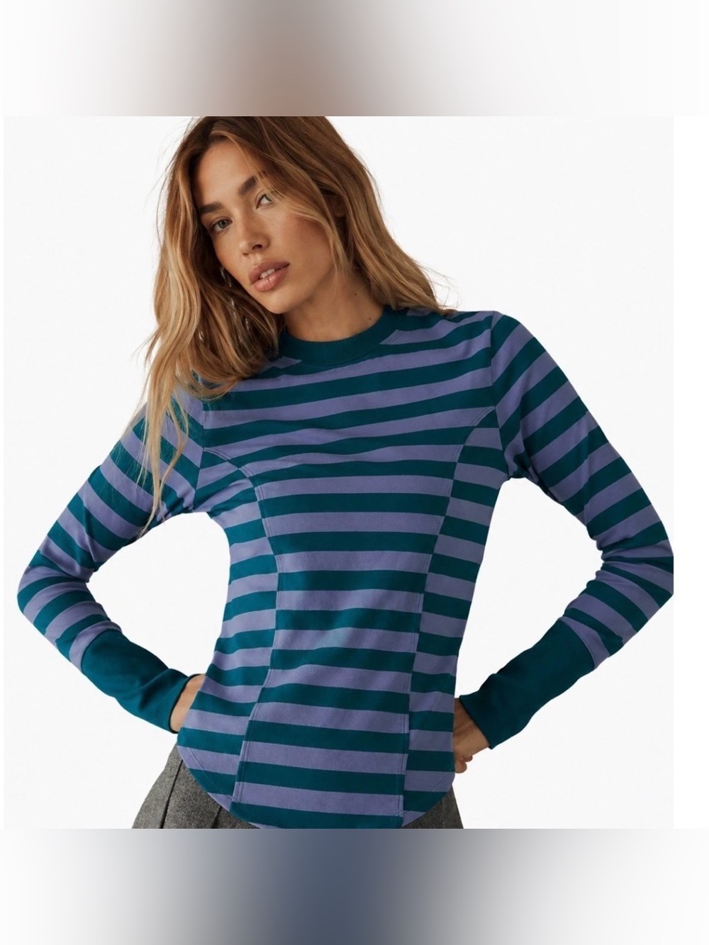 Maeve Anthropologie Long Sleeve Seamed Tee Size Medium